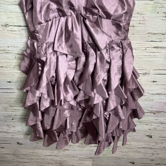 Ryu: Purple Ruffles Midi Dress Size large Anthropologie - Picture 2 of 7